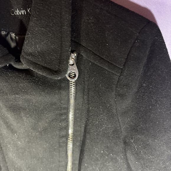 Calvin Klein Wool Motorcycle Jacket Black Lining Size Small - Picture 5 of 9